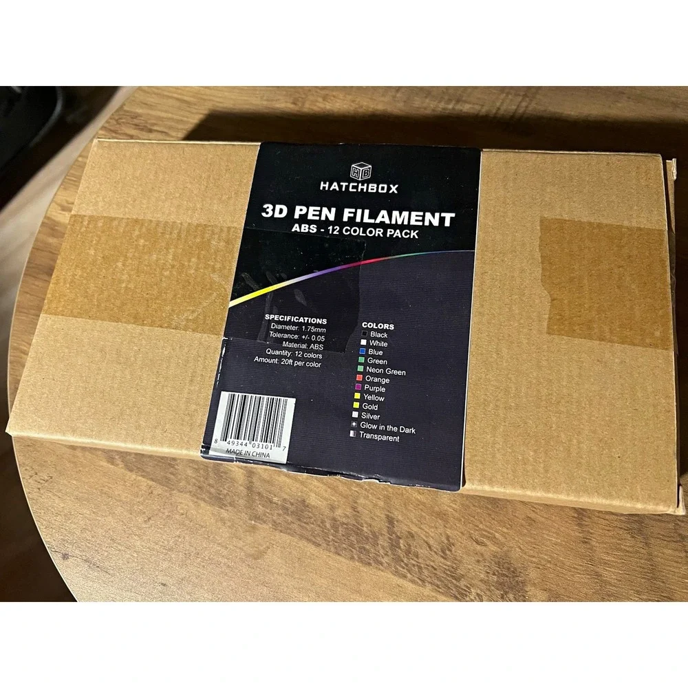 HATCHBOX ABS 3D Pen Filament 1.75mm 12 Color Pack Multicolor